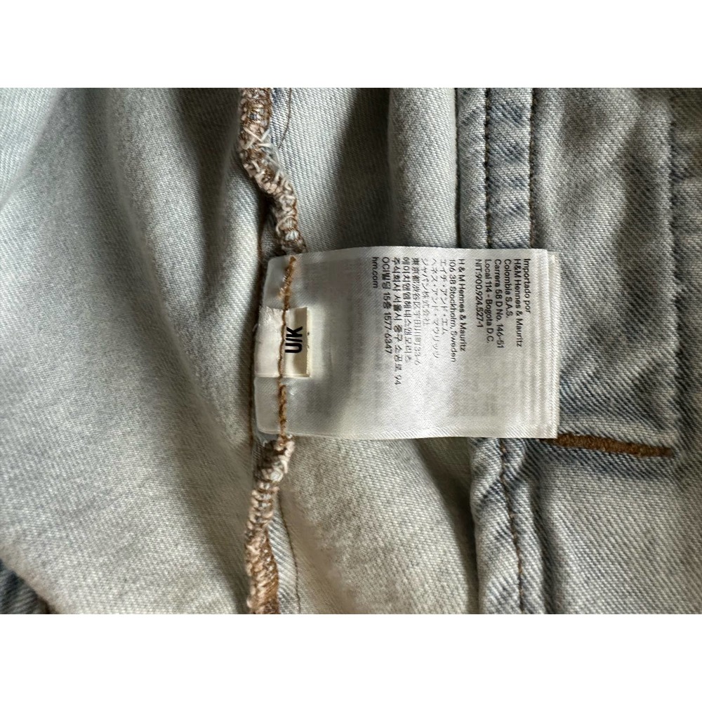 New H&M Denim Vest with Printed Design Light Distressed denim XL - Picture 8 of 10